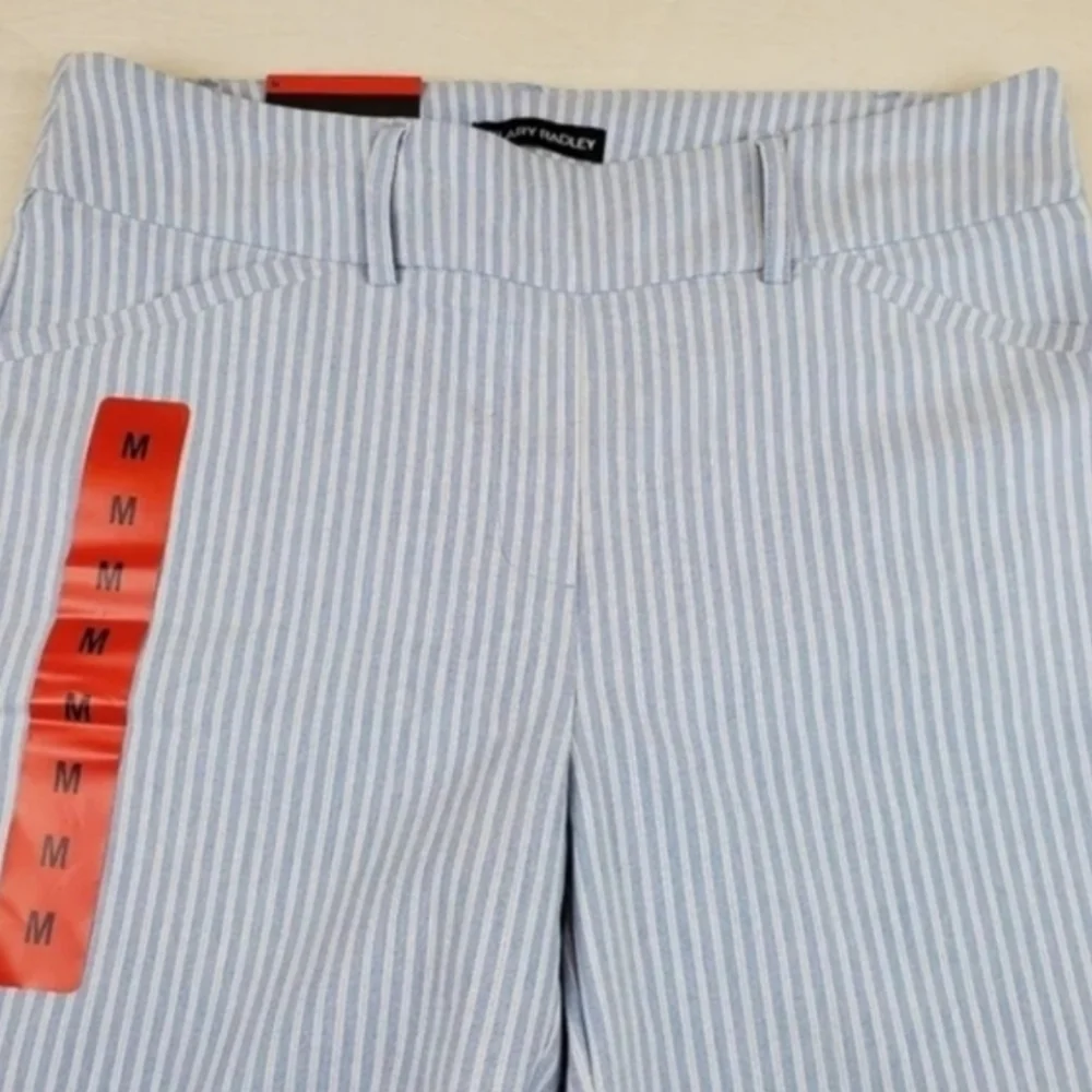Hilary Radley Light Blue Striped Bermudas Shorts